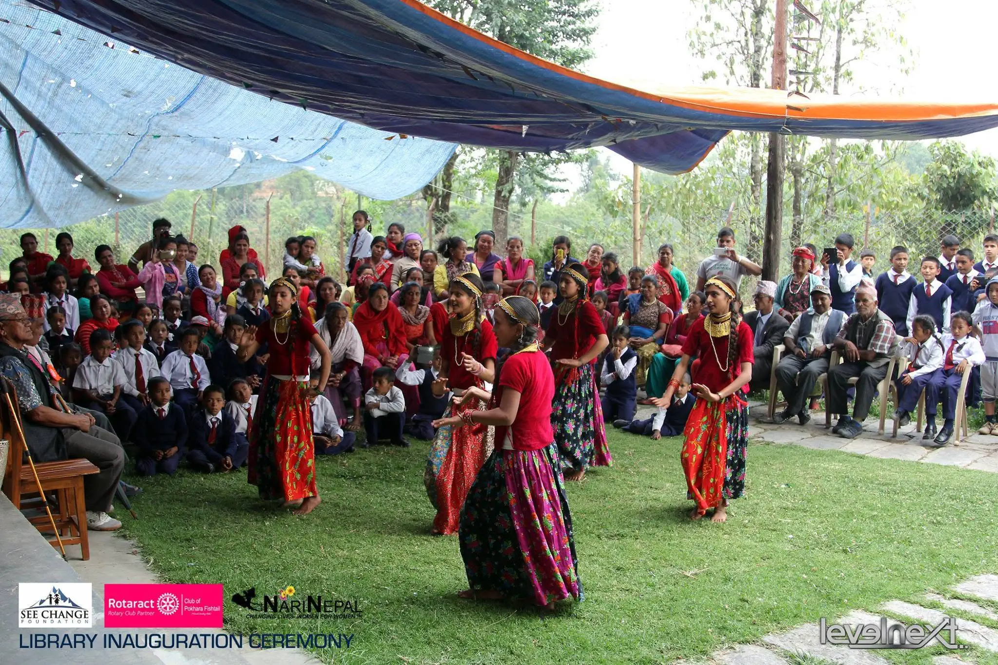 People participating in a cultural exchange